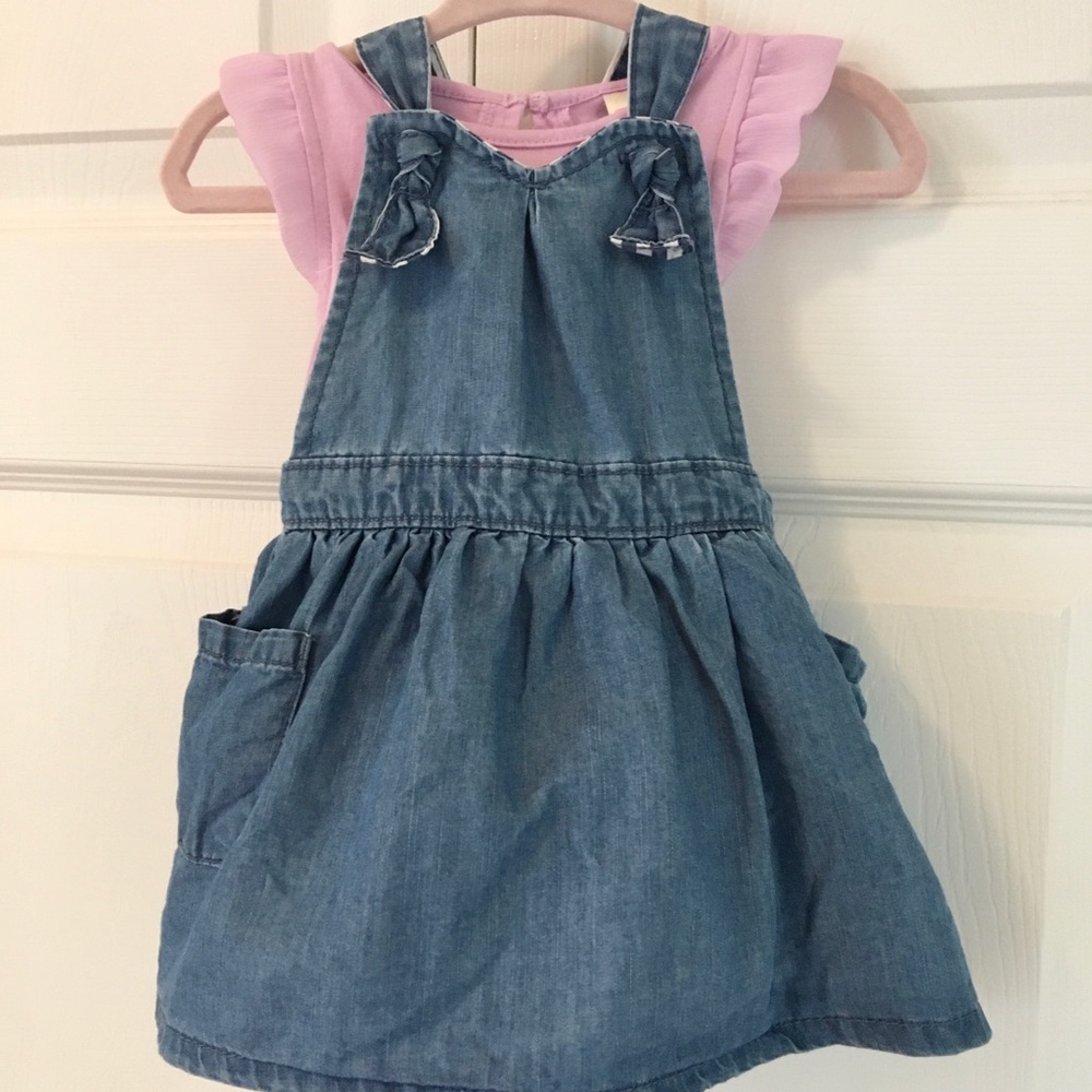 Denim Knot Dress and Flutter Top